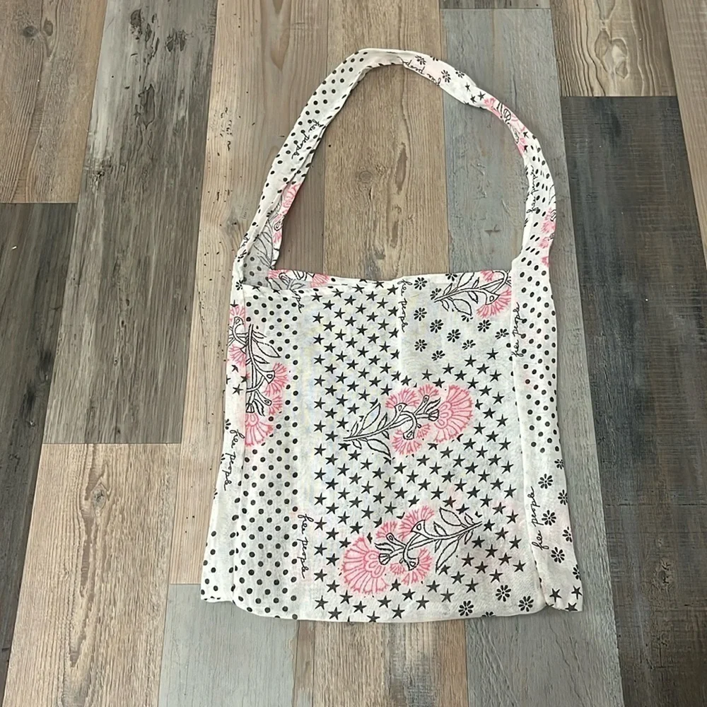 Free‎ People Bag Gauze Boho Reusable Shopping Tote Floral